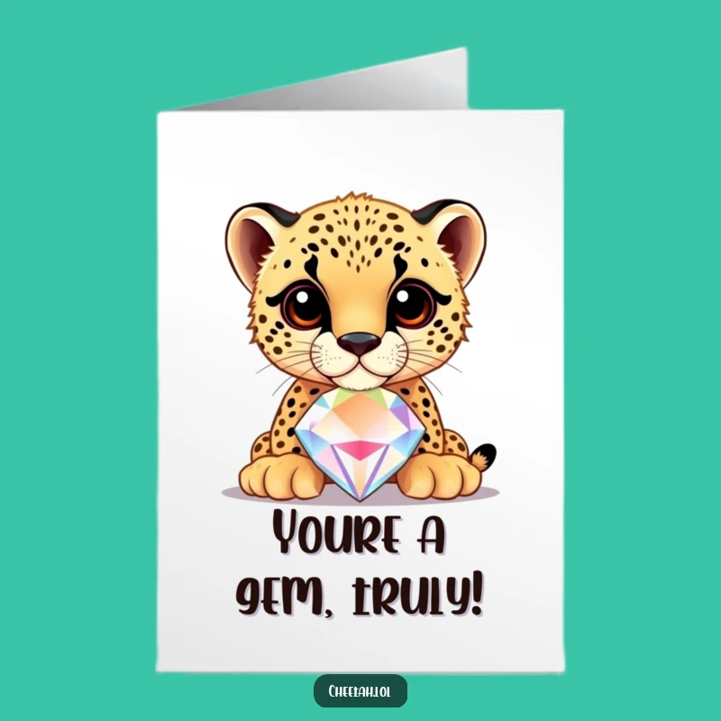 Free Printable Cheetah Congrats Card: Jewel Nose Cub Funny Downloadable