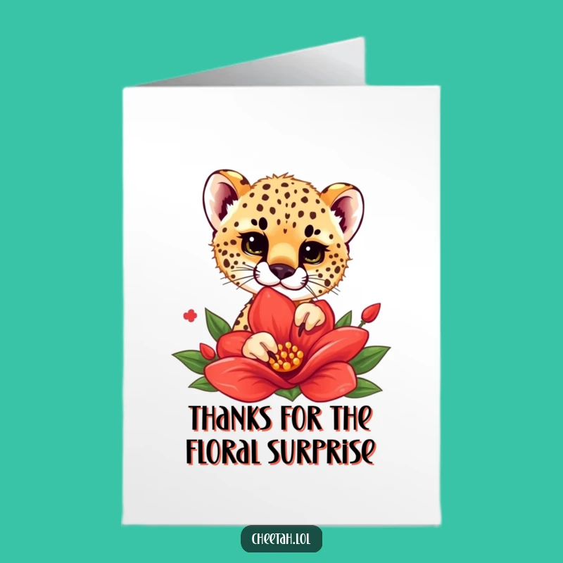 Free Printable Cheetah Cub Thank You Card: A Little Peek of Gratitude, Funny Downloadable Gift