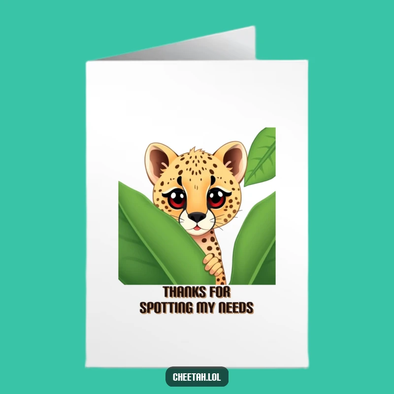 Free Printable Cheetah Thank You Card: Peek-a-Boo Downloadable Gift of Gratitude