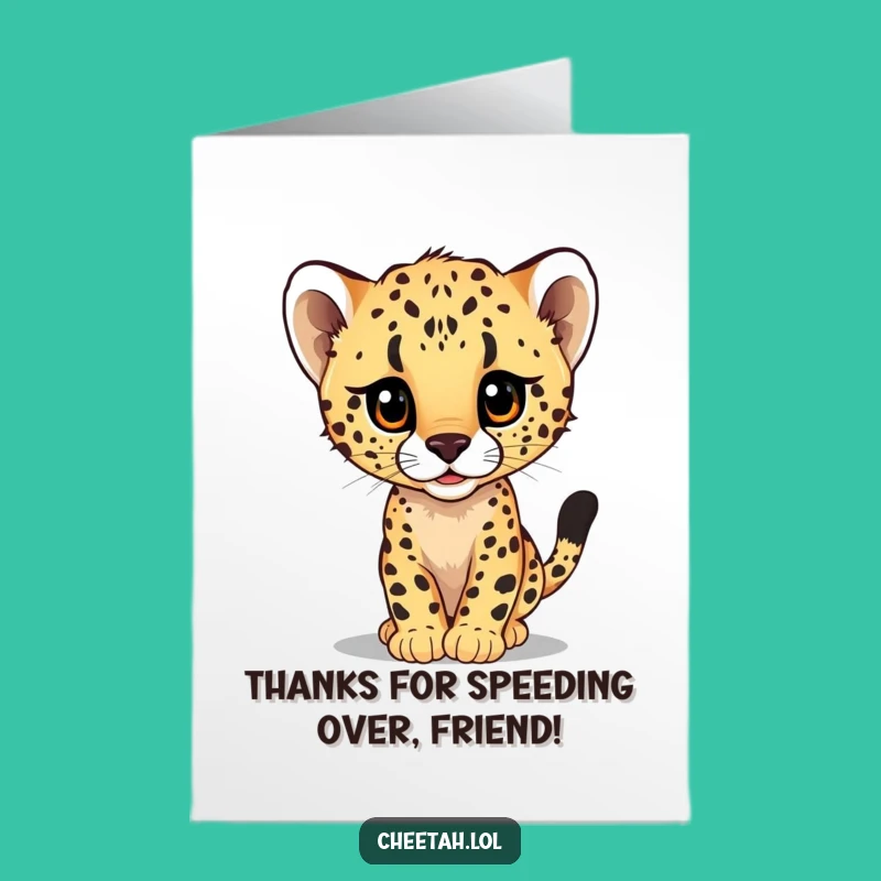 Free Printable Cheetah Thank You Card - Speedy Cub Peek Downloadable Gratitude