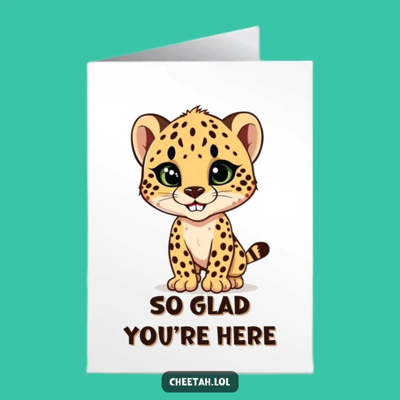 Free Printable Thank You Card: Cheetah Cub Gratitude, Stylish Downloadable Gift