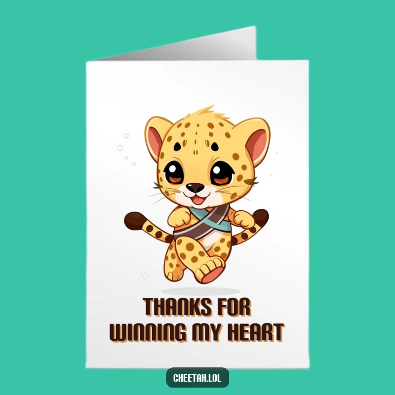 Free Printable Thank You Card: Speedy Cheetah - Funny Downloadable Gift of Thanks