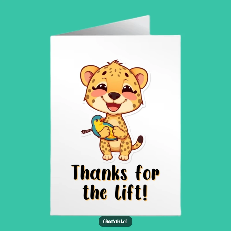 Thank You Free Printable Cheetah Card: Funny Downloadable Gift of Gratitude