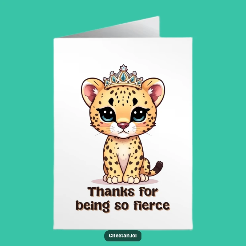 Downloadable Free Printable Thank You Card: Cheetah Diva - Chic Gratitude
