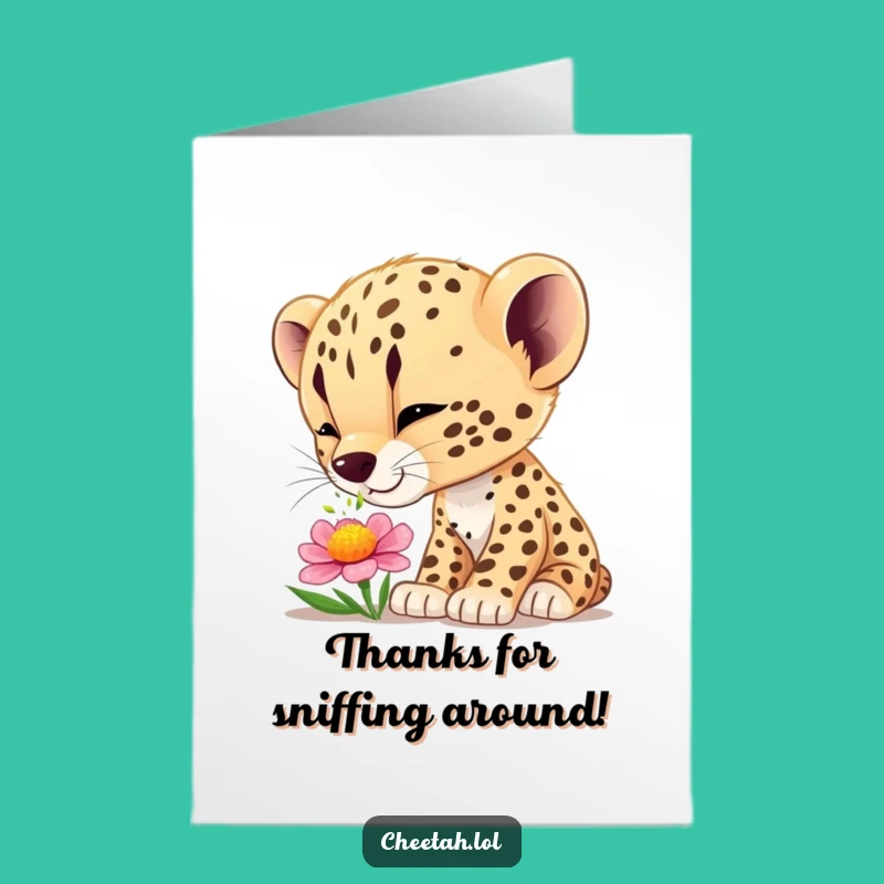 Free Printable Thank You Card: Curious Cub Funny Downloadable Gift for Gentle Appreciation