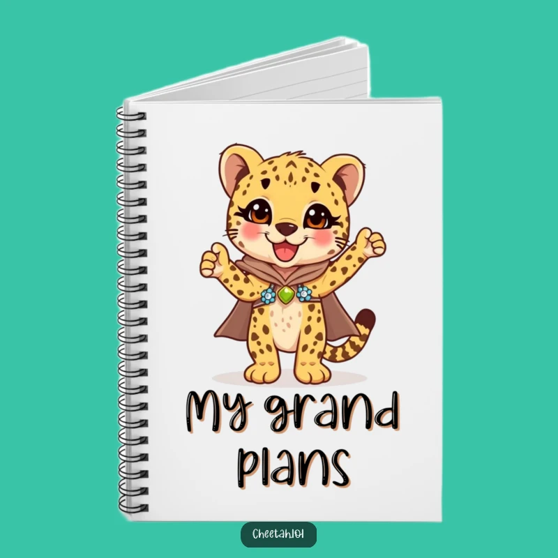 Funny Cheetah Cub Cape Notebook: Creative & Sparkly Gift for Writers