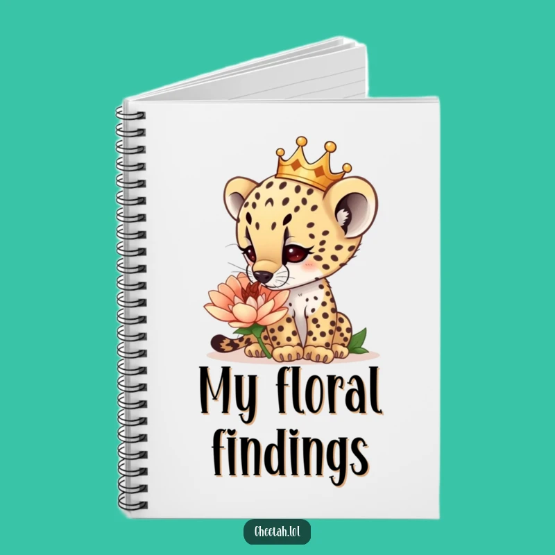 Funny Cheetah Cub Crown Notebook: Curious Explorer Journal, Perfect Funny Gift