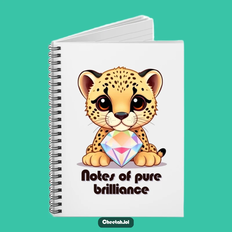 Funny Cheetah Cub Jewel Balance Notebook: Jot Down Brilliant Ideas Gift