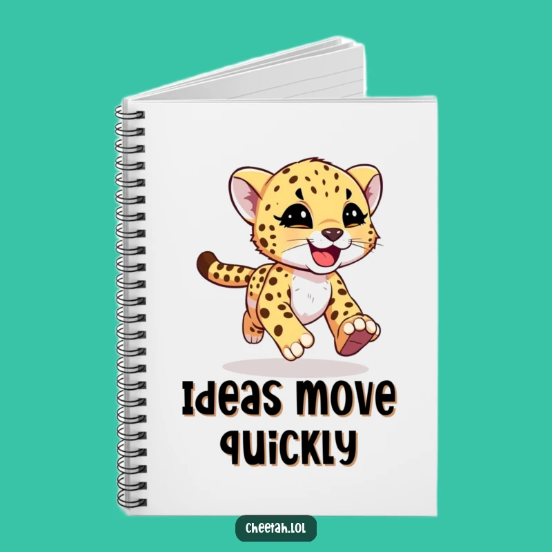 Funny Cheetah Cub Notebook - Jot Ideas with Speedy Enthusiasm Gift