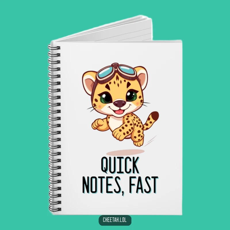 Funny Cheetah Cub Racing Notebook - Jot Down Ideas at Top Speed