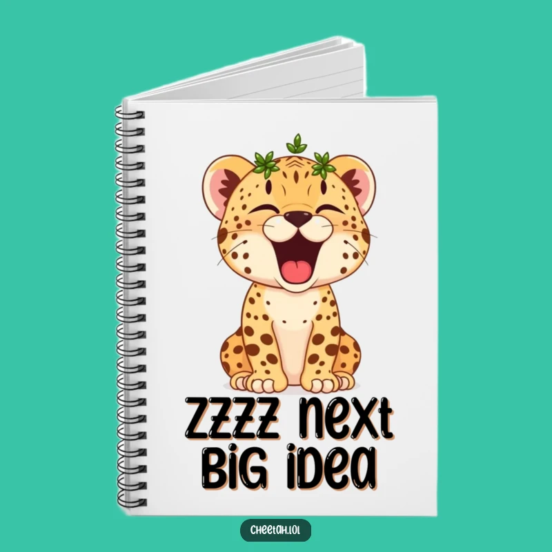 Funny Cheetah Cub Yawn Notebook: Crowned Thoughts, Hilarious Victorious Journal