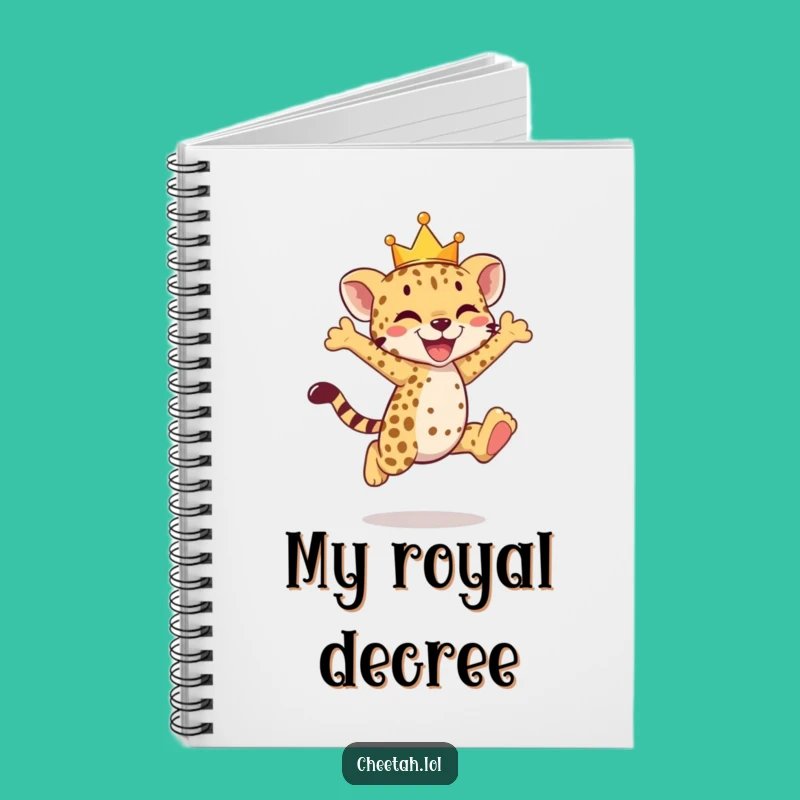 Funny Cheetah Cub Crown Notebook - Jot Down Your Royal Ideas