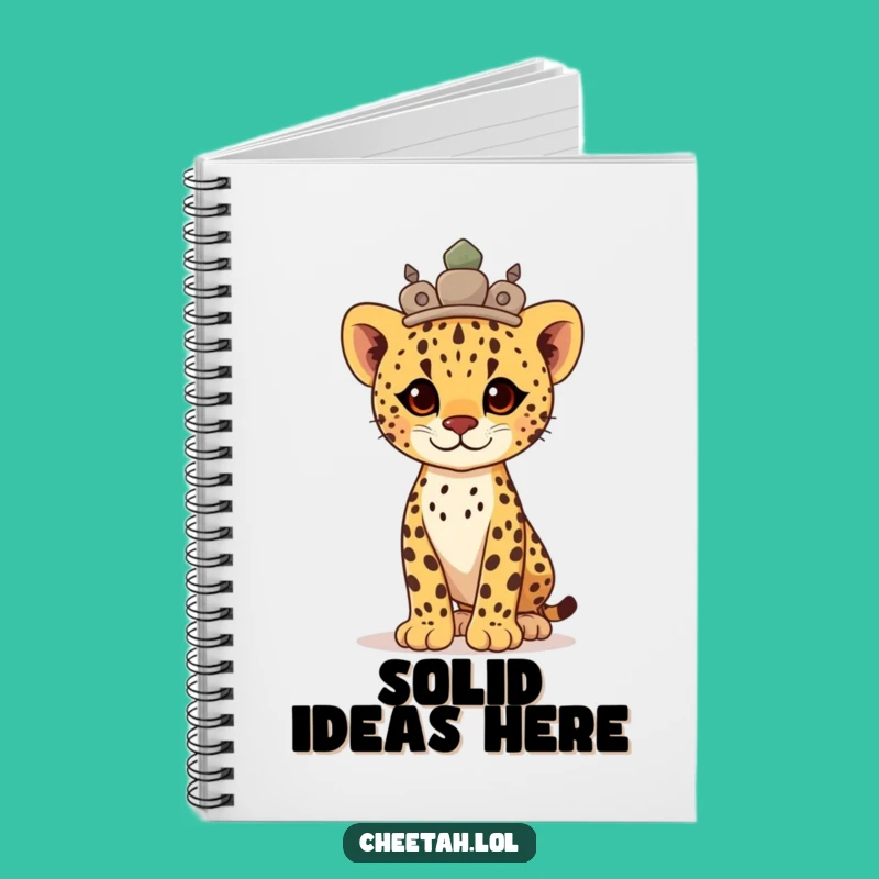 Funny Proud Cheetah Cub Crown Notebook: Journal Gift for Strong Minds