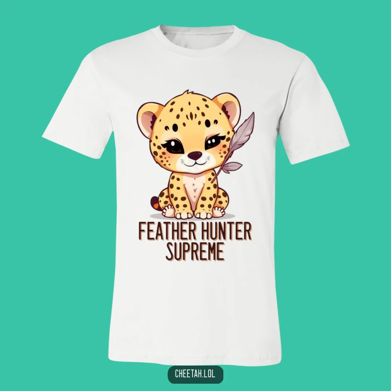 Funny Cheeky Cheetah Cub T-Shirt: Playful Wink Tee, Feather Gift