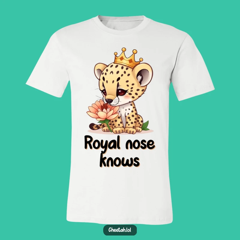 Funny Cheetah Cub Crown T-Shirt: Curious Explorer Design, Great Funny Gift