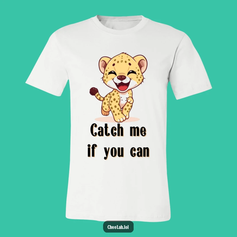 Funny Cheetah Cub Giggling Tee - Hilarious Animal Shirt for Laughs