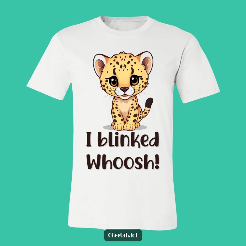 Funny Cheetah Cub Speeding Blur Tee: Wear the Fun of the Chase