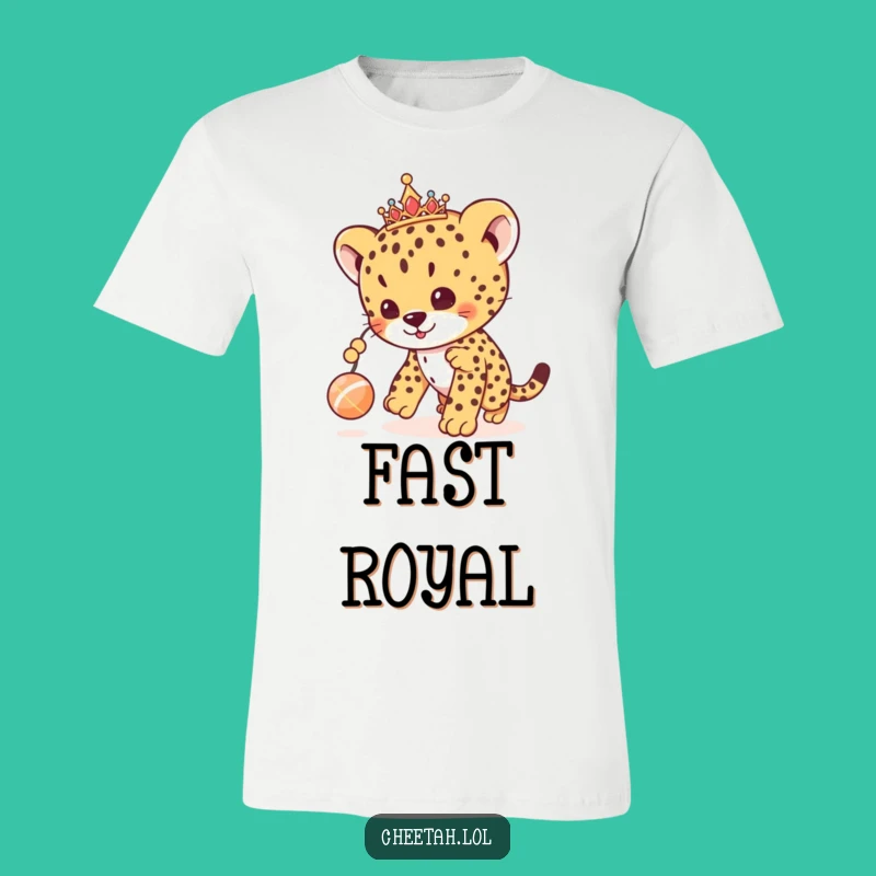 Funny Cheetah Cub Tiara T-Shirt: Regal Playfulness, Adorable Gift Tee