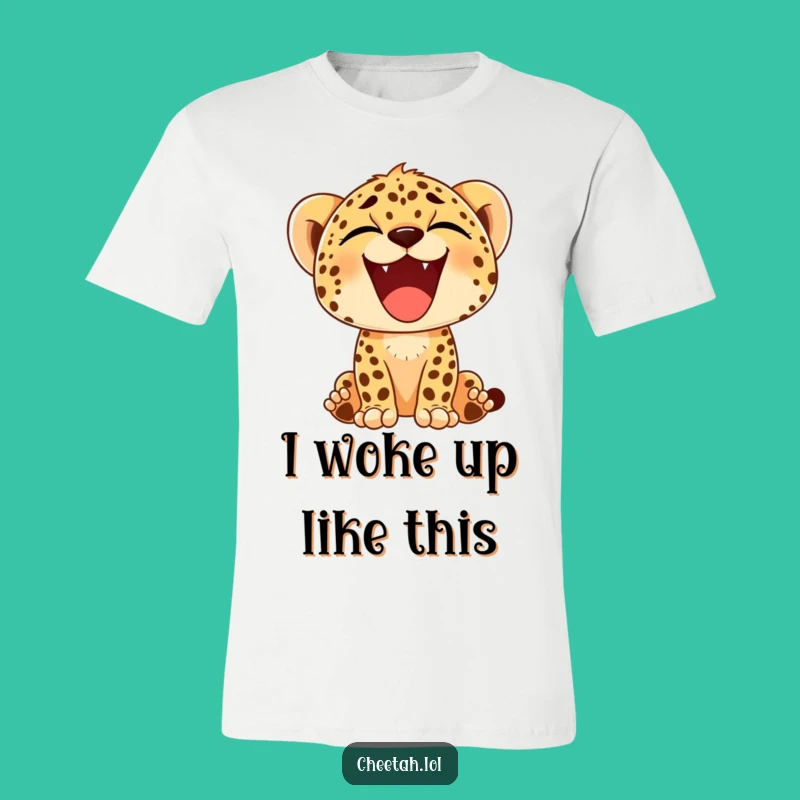 Funny Cheetah Cub Yawn Tee - Express Your Happy Fatigue