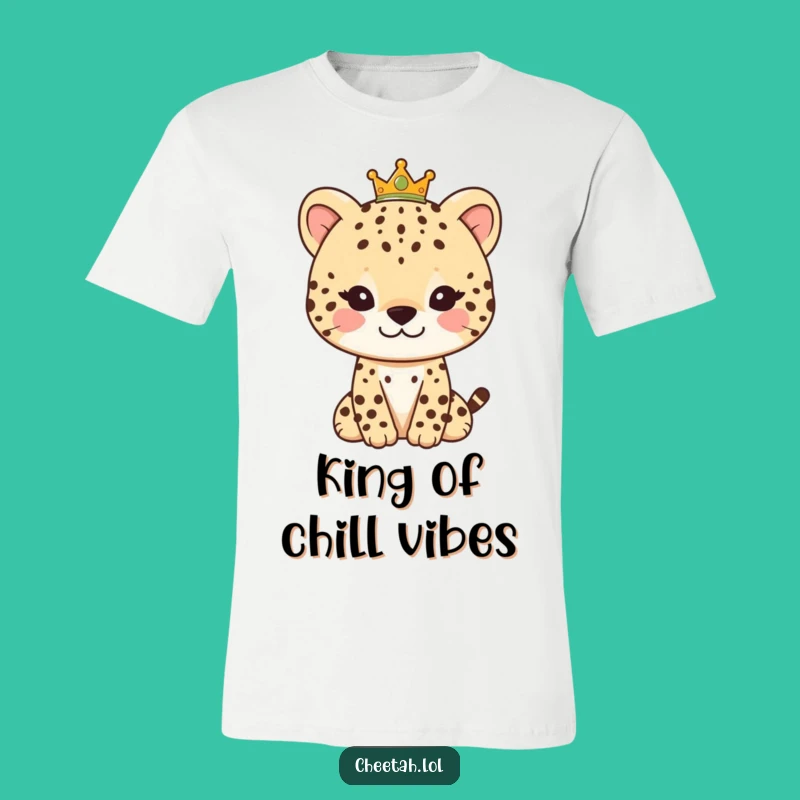 Funny Royal Cheetah Tee: Gentle Charm with a Tiny Crown