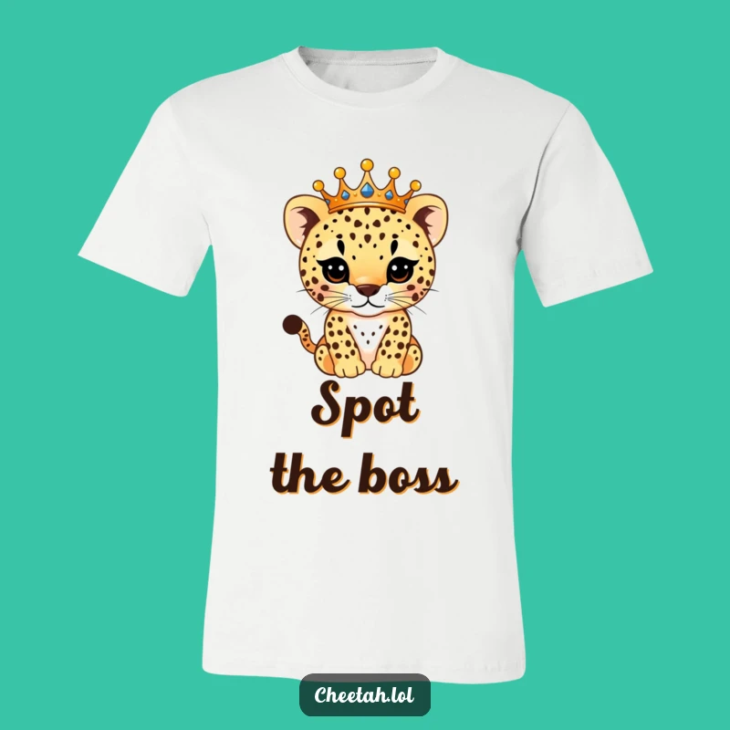 Funny Kingly Cheetah Cub T-Shirt: Sparkling Crown Tee, Hilarious Royal Gift