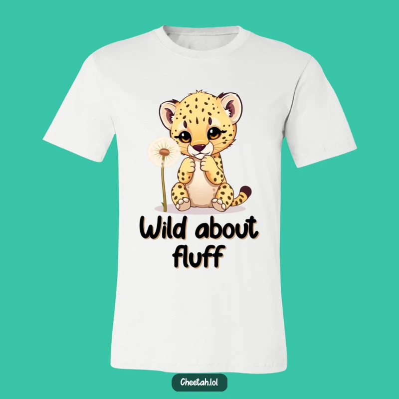Funny Cheetah Cub Dandelion T-Shirt: Playful Cub Animal Tee