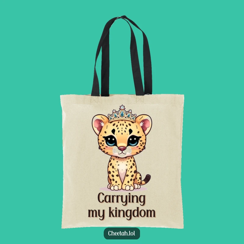 Funny Cheetah Cub Model Tote Bag - Carry Your Essentials with Fierce Cuteness