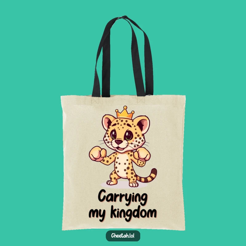 Funny Cheetah Boxing Tote Bag: Carry Your Essentials with Royal & Fierce Humor