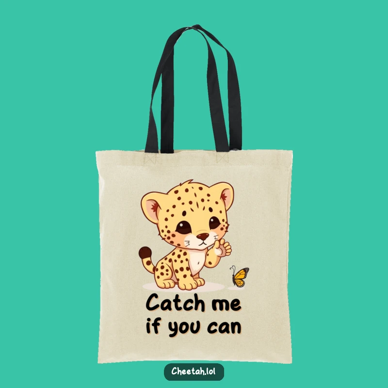 Funny Cheetah Cub Pounce Tote Bag - Carry Humor & Style, Ideal Gift