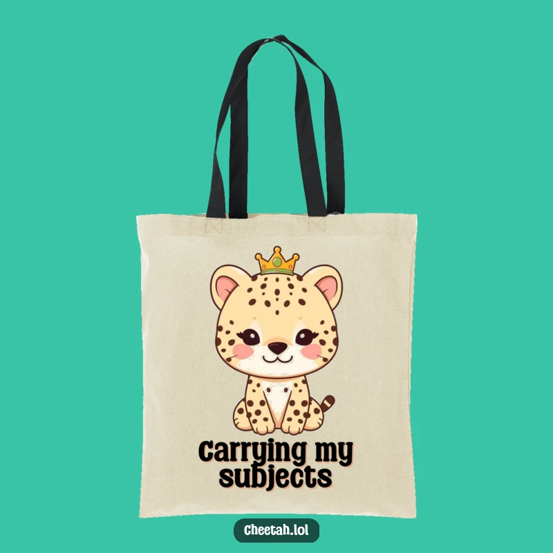 Funny Royal Cheetah Tote: Carry Your Kingdom with a Smile