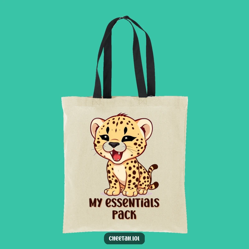 Funny Cheetah Cub Roar Tote Bag - Tiny Fierce Predator Humorous Carry-All Gift