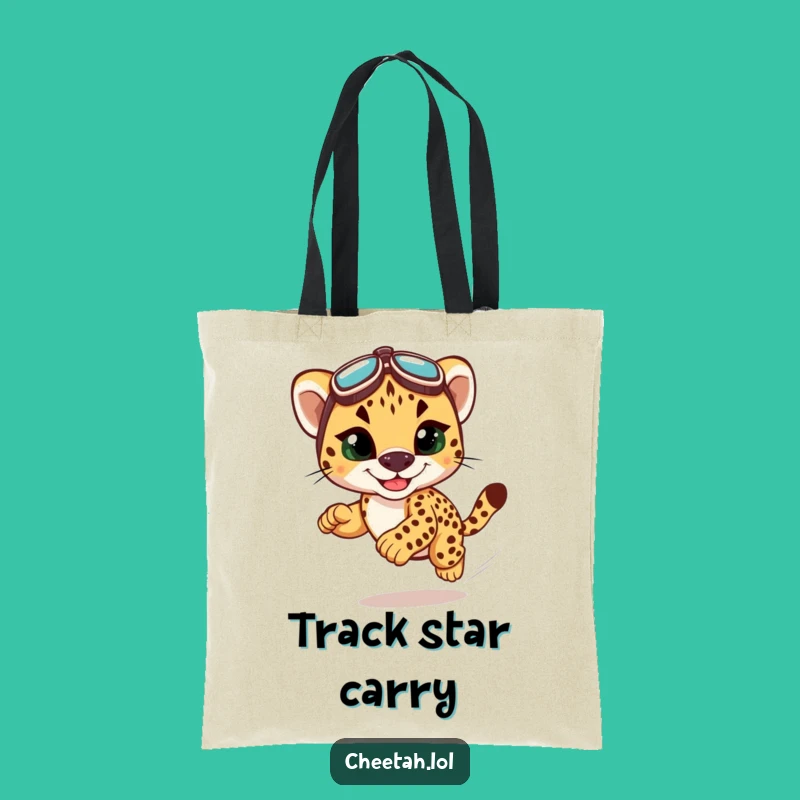 Funny Cheetah Cub Racing Tote Bag - Carry Your Speed with Hilarious Style